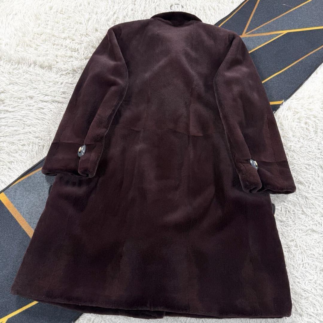 美品 総丈100㎝ エンバ シェアードミンク カシス コート ロング AA015