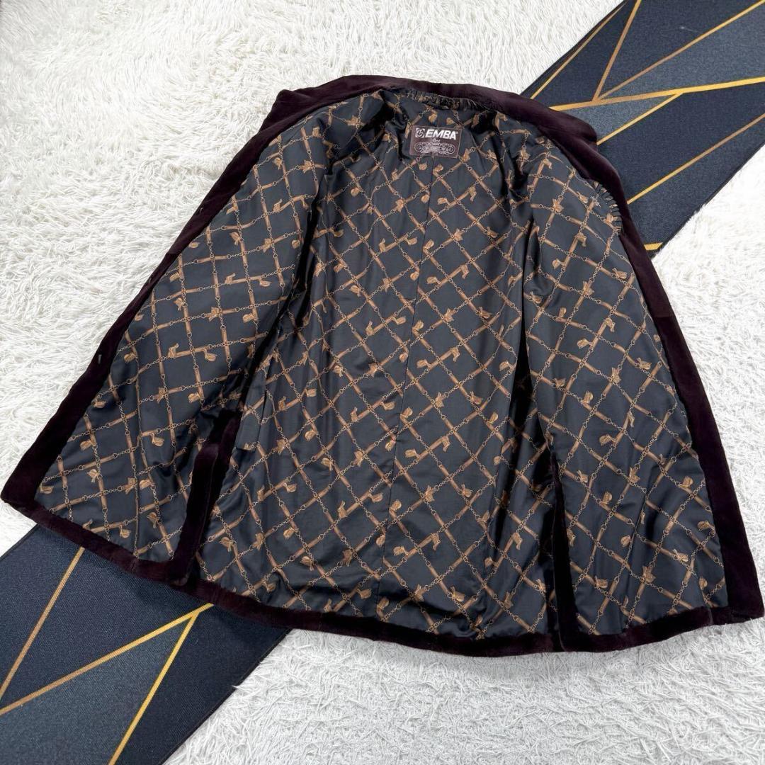 美品 総丈100㎝ エンバ シェアードミンク カシス コート ロング AA015