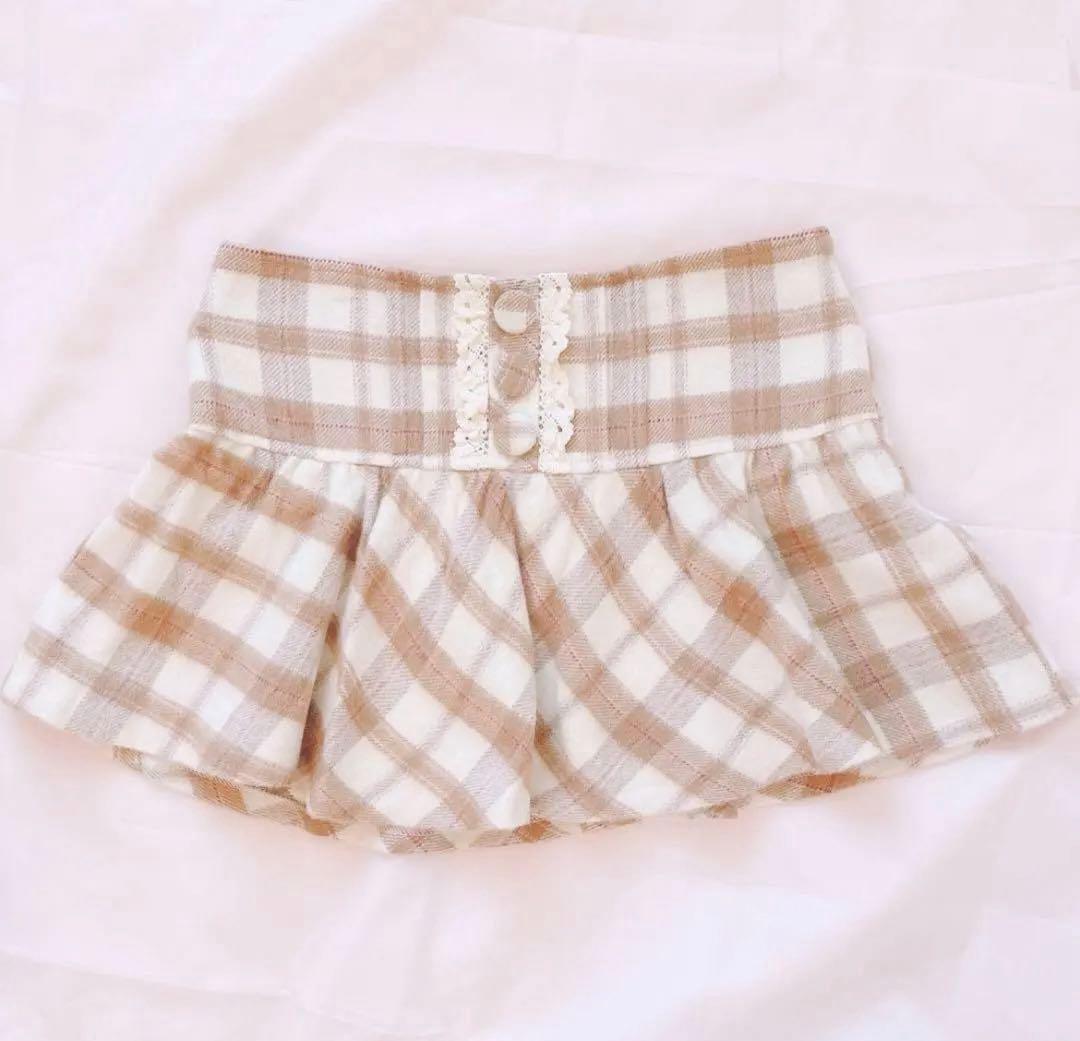 希少✨️LIZLISA 姫 チェック レース フリル スカート 平成 地雷 y2k