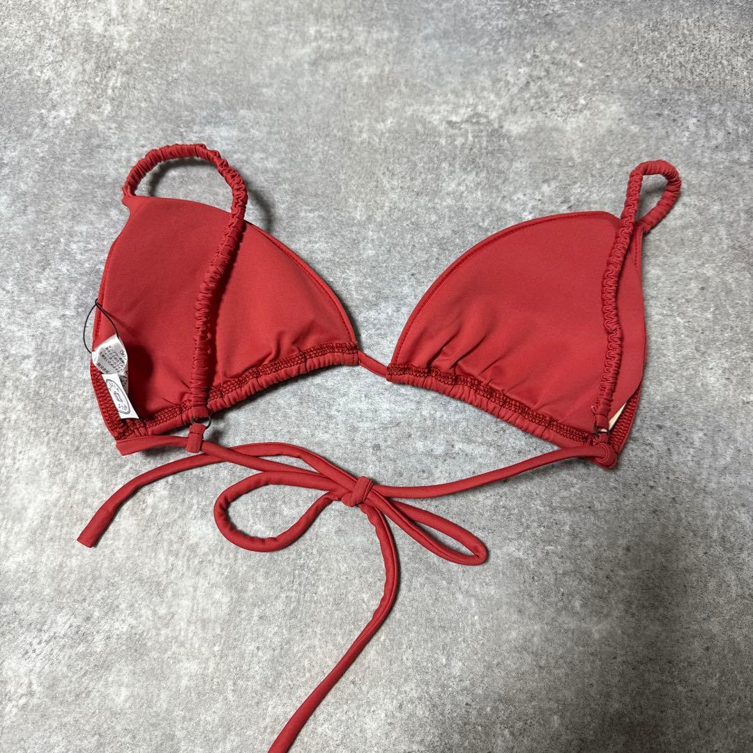 赤い三角ビキニ 調整可能ストラップ
