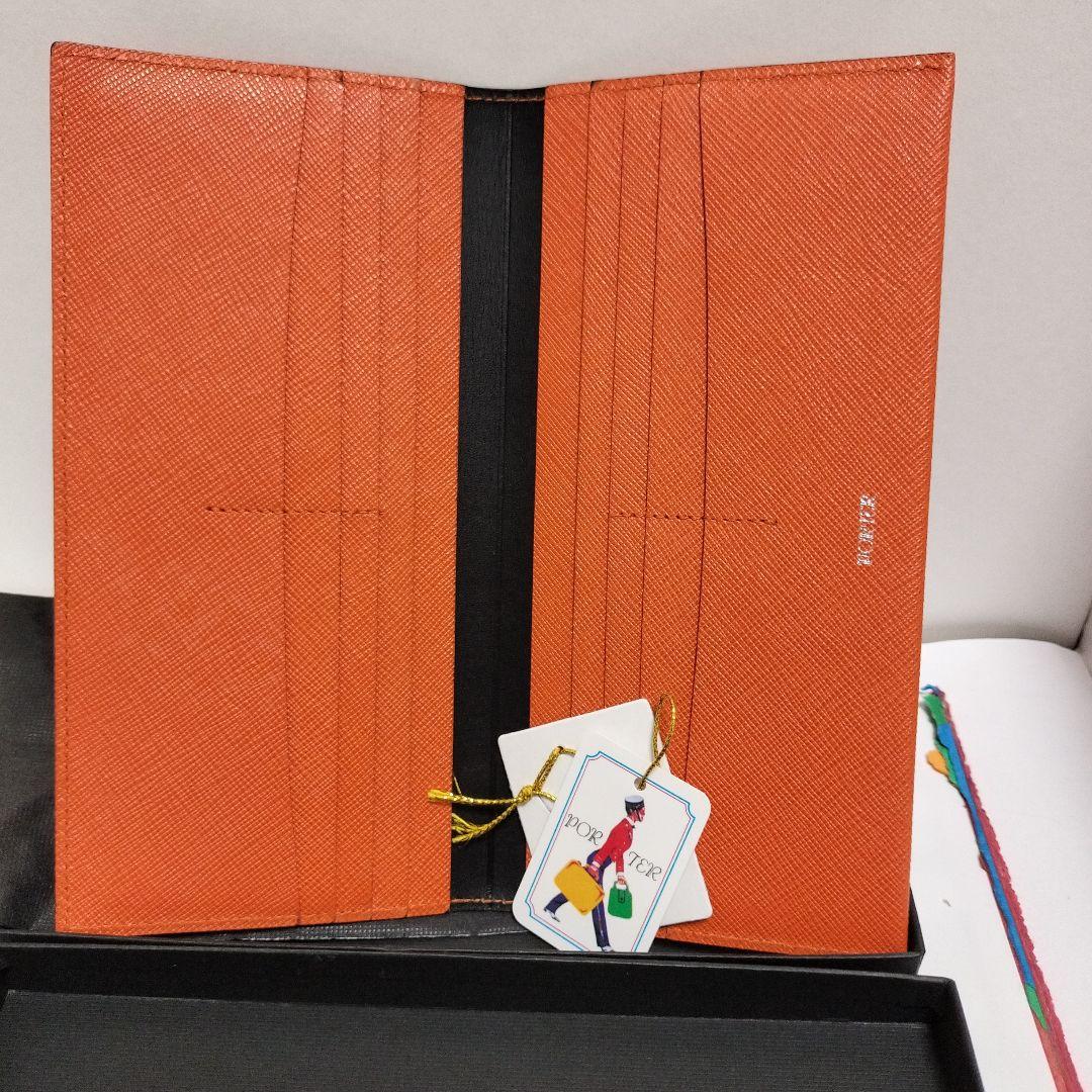 吉田カバン　ポーターグルー　ウォレット　長財布　オレンジ　カード入れ