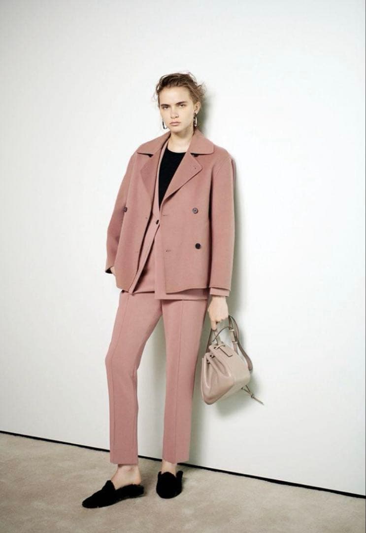 Theory 21aw ダブルフェイスピーコート ウール カシミア ピンク