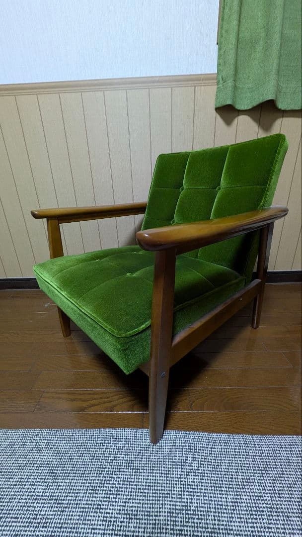 カリモク60　Kチェア　モケットグリーン
