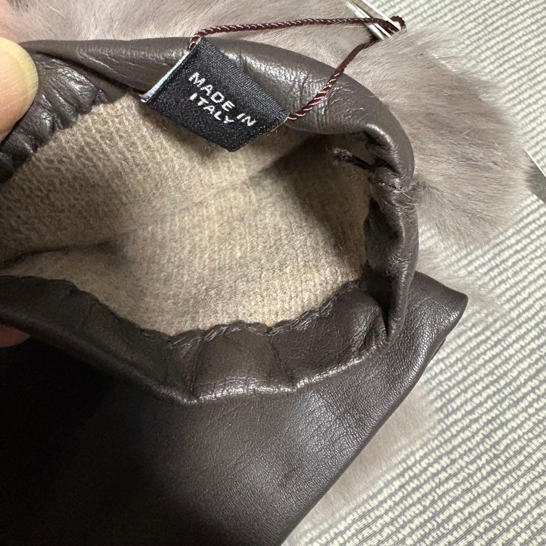 新品　マッキントッシュ　高級　羊革・ラビットファー・カシミヤ手袋