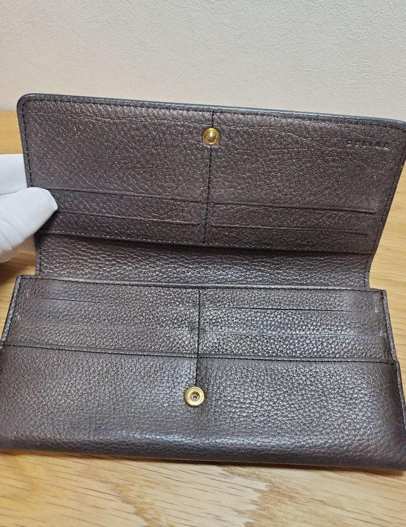 必見 CELINE セリーヌ レザー 長財布 トリオンフ ブラウン系 人気 高級