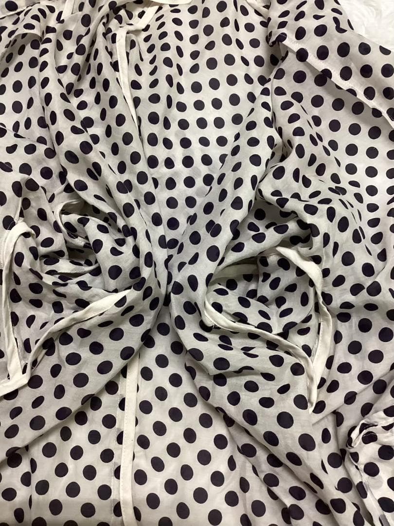 ヴェリテクール シャツワンピース LTD-001 コットン シルク ドット柄