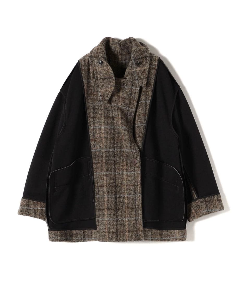 SHIPS スライバーチェックショートPコート