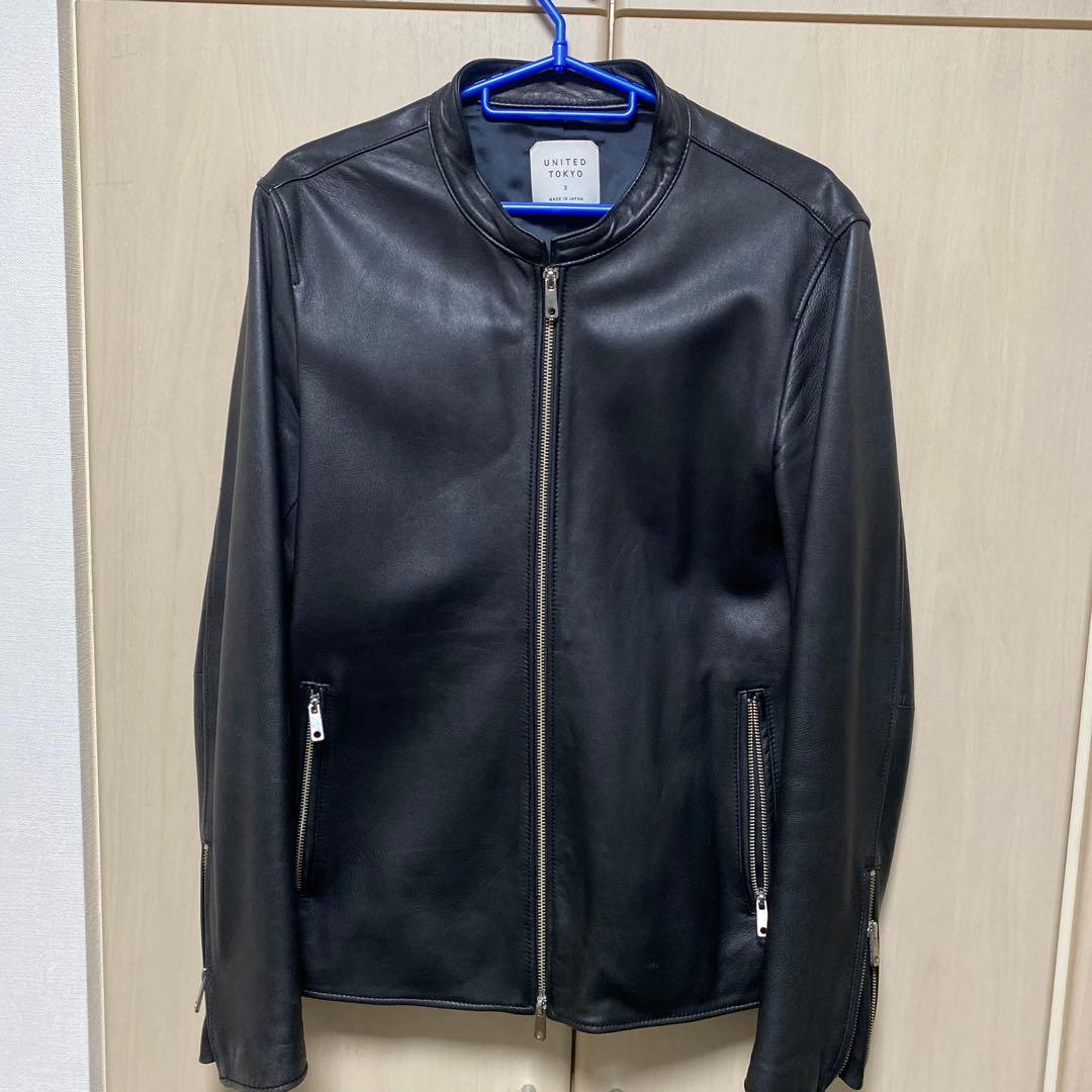 UNITED TOKYO レザージャケット シングル 羊革 本革 ブラック L