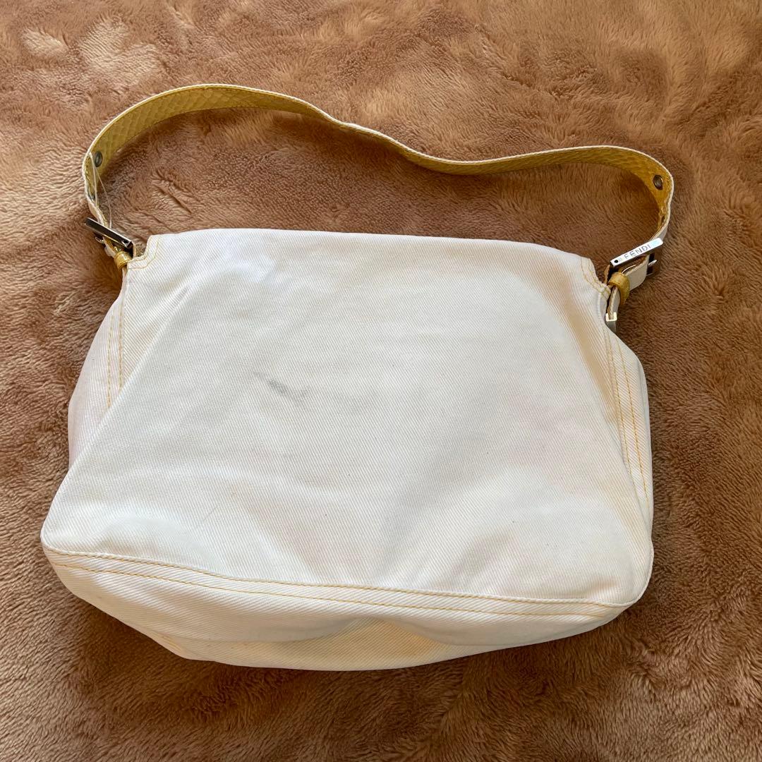 ド*ロ様 フェンディ　デニム×パイソン　マンマバケット　ハンドバッグ