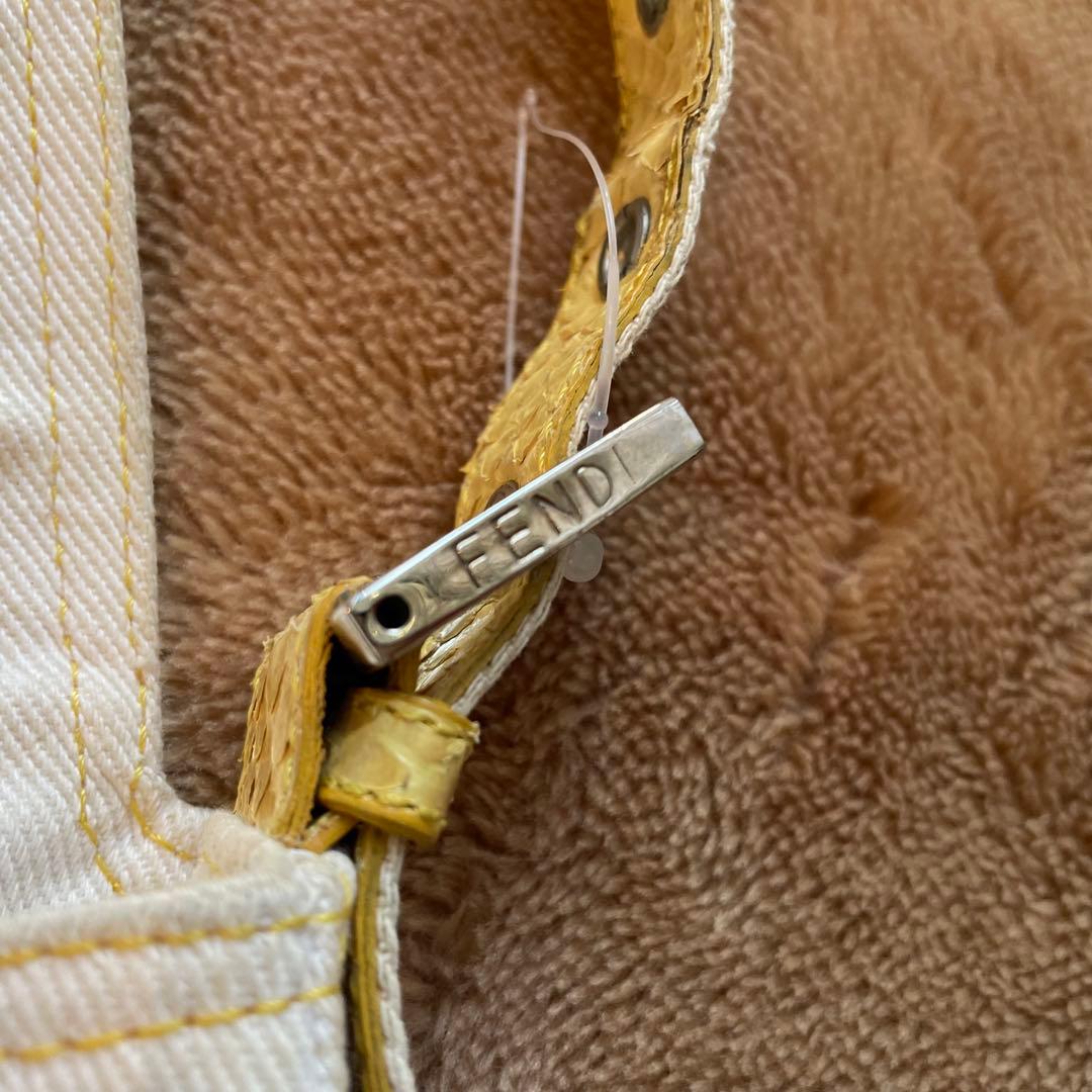 ド*ロ様 フェンディ　デニム×パイソン　マンマバケット　ハンドバッグ