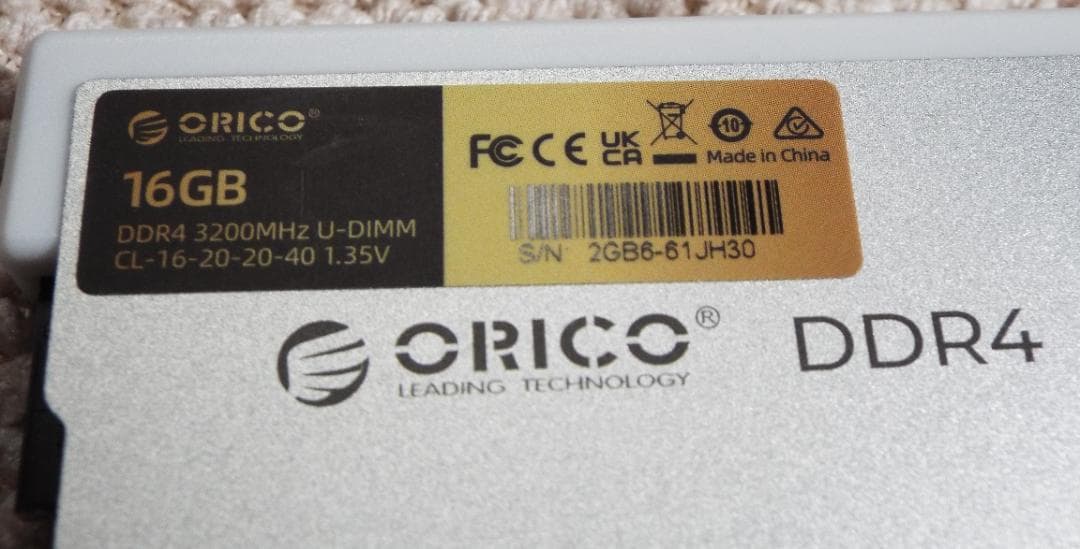 ORICO DDR4 32G(16Gx2) 3200MHz メモリー