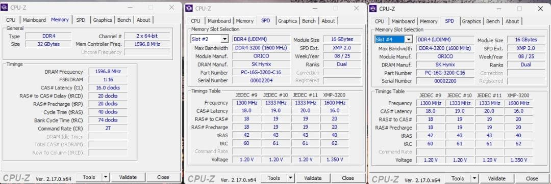 ORICO DDR4 32G(16Gx2) 3200MHz メモリー