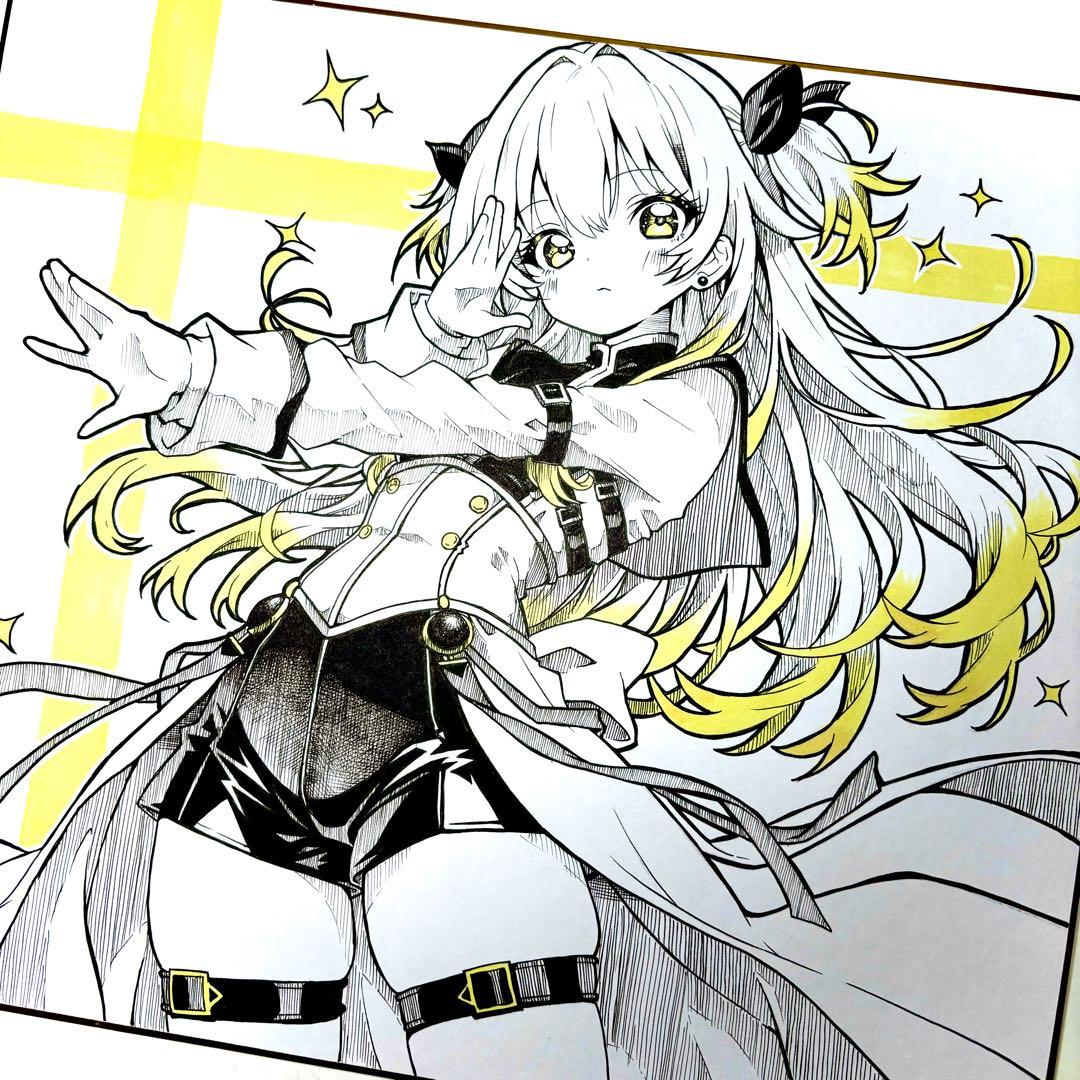 け*ろ様 オリジナル手描きイラスト アナログ　大色紙