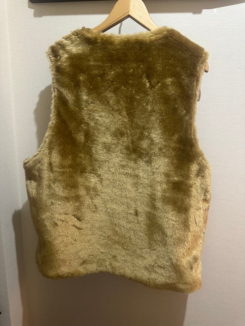 美品エンジニアードガーメンツ　リバーシブルファーベスト　ブラウン　L