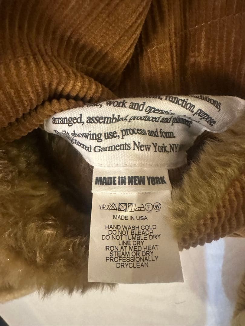 美品エンジニアードガーメンツ　リバーシブルファーベスト　ブラウン　L