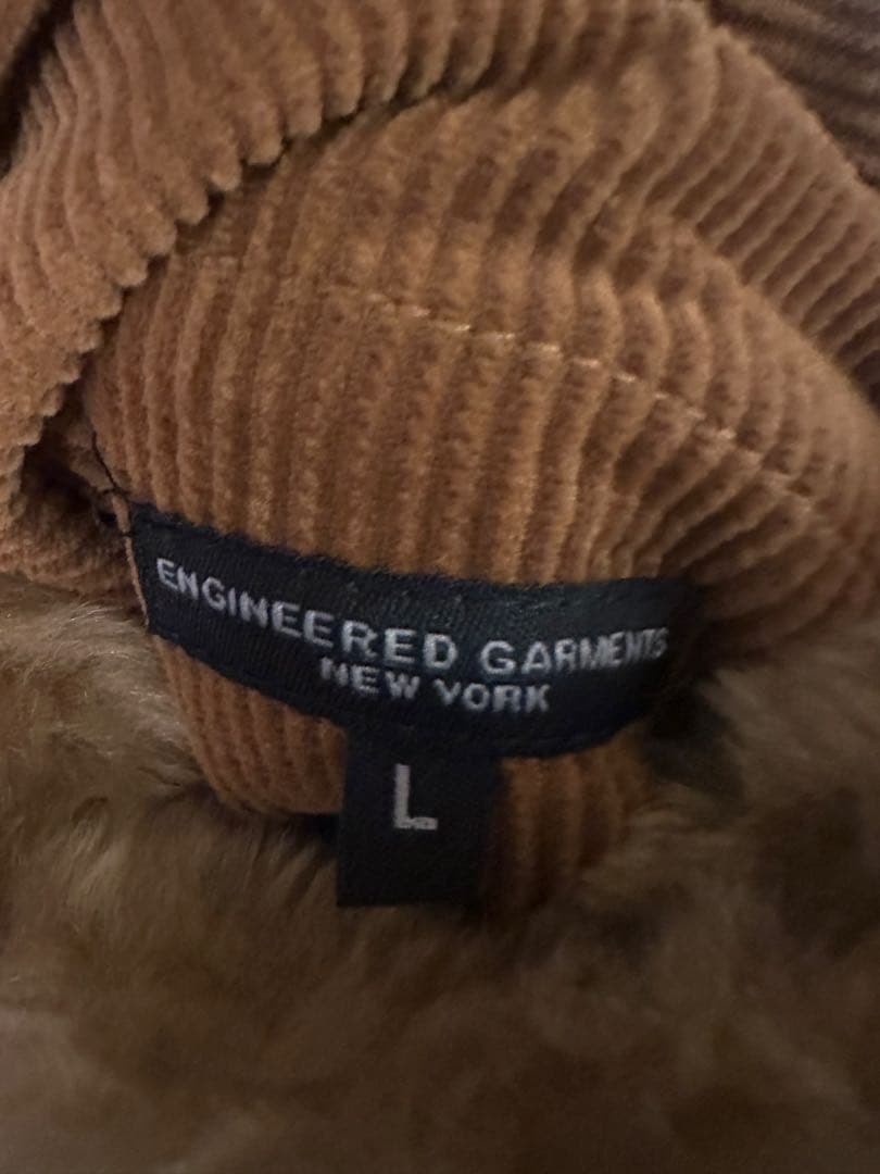 美品エンジニアードガーメンツ　リバーシブルファーベスト　ブラウン　L