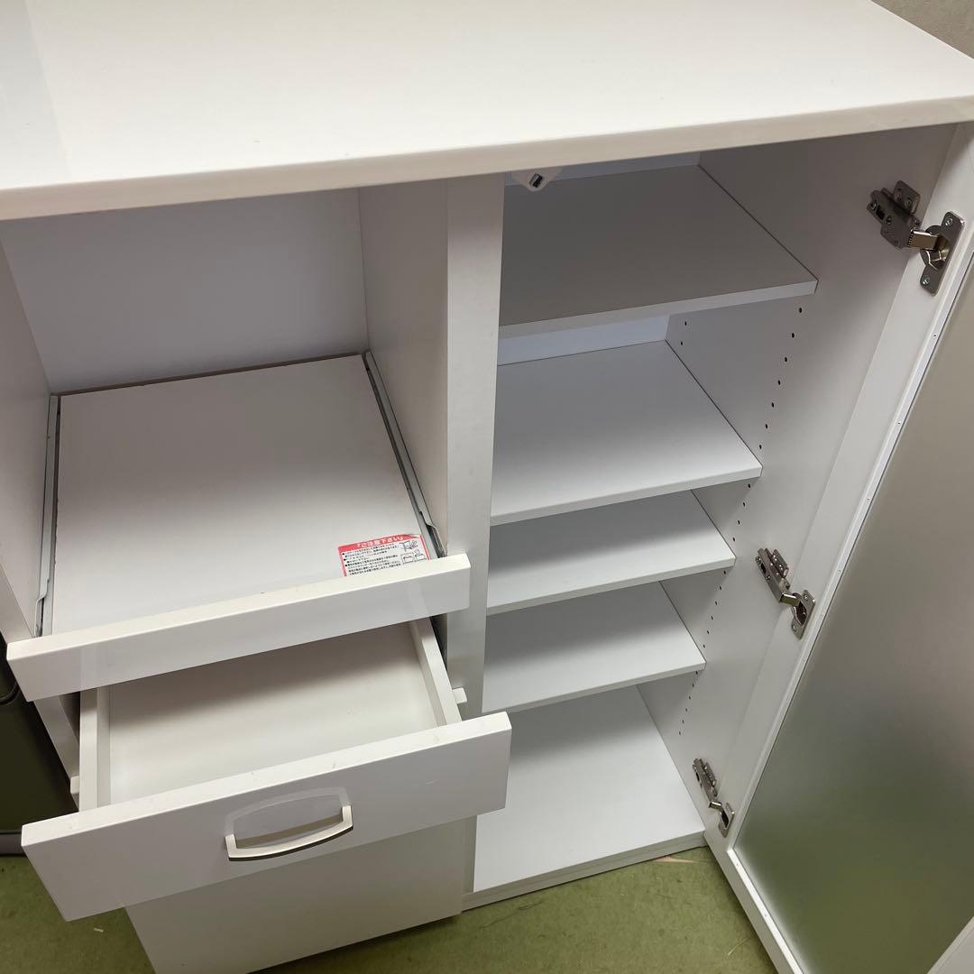 3/17迄【送料込】ニトリ 食器棚 Nポスティア レンジボード 幅80　食器棚