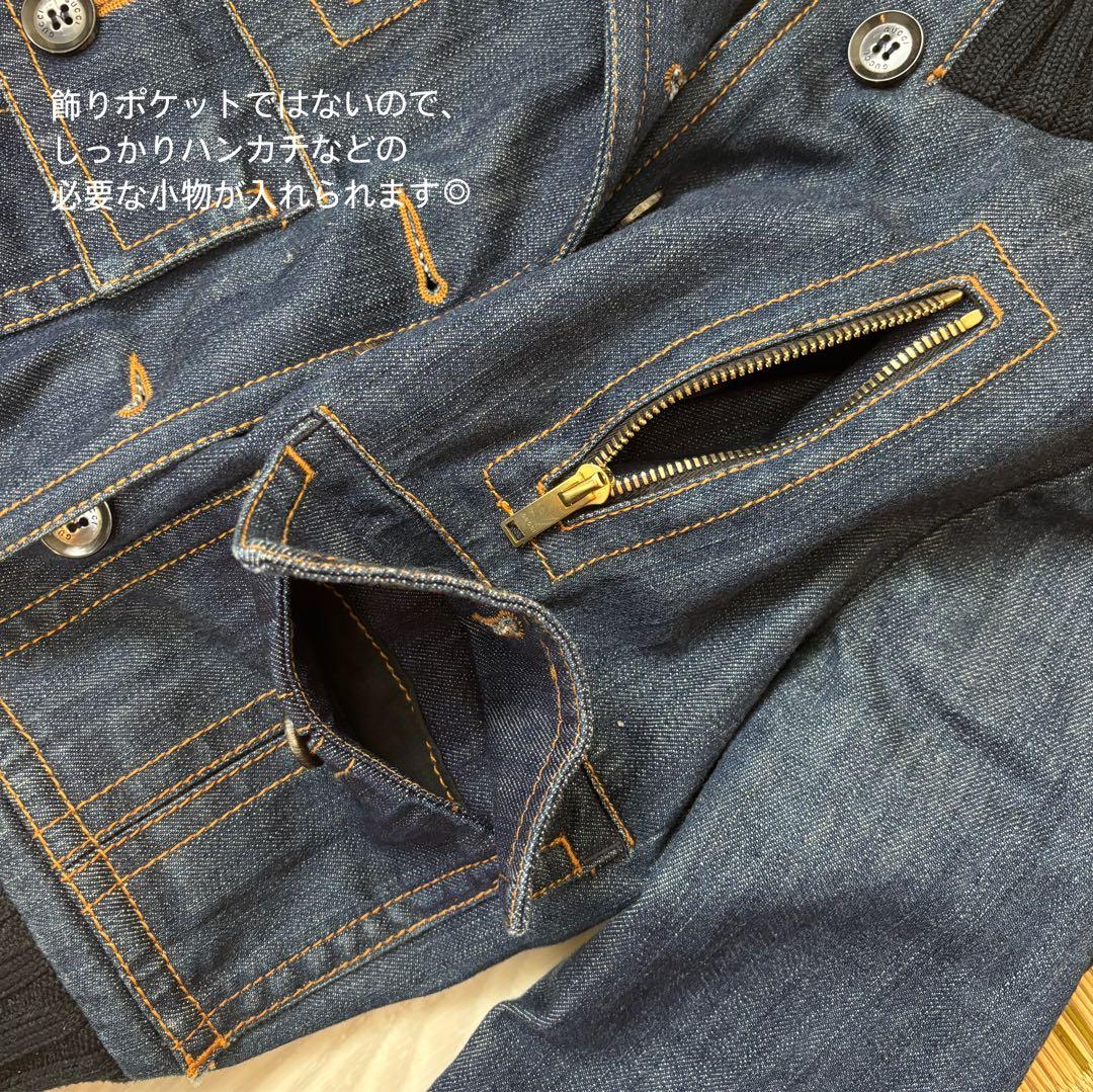 GUCCI リブ素材　デニムジャケット