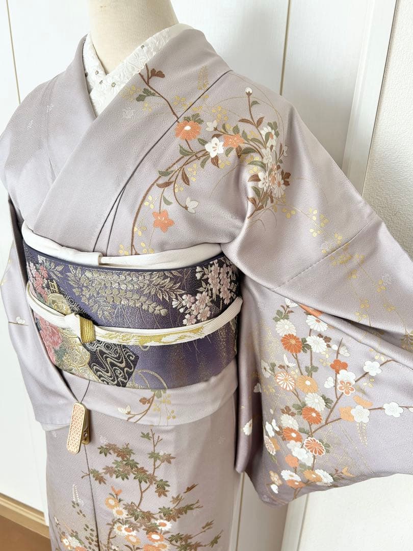 正絹訪問着　フルセット4点　卒業式　入学式　七五三　お宮参り　難あり