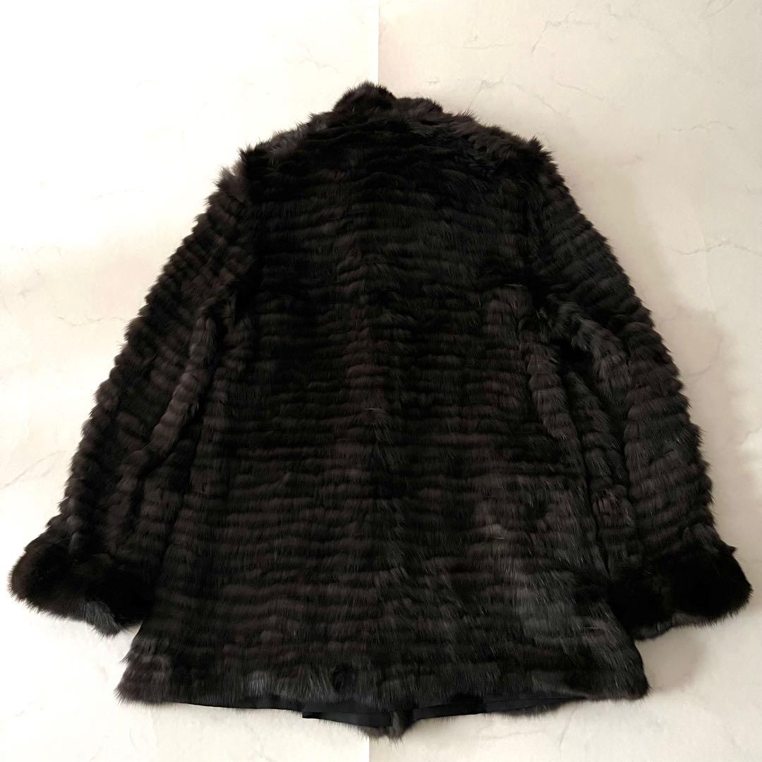 極美品 ロイヤルチエ ロシアンセーブル リバーシブル コート 毛皮 11号