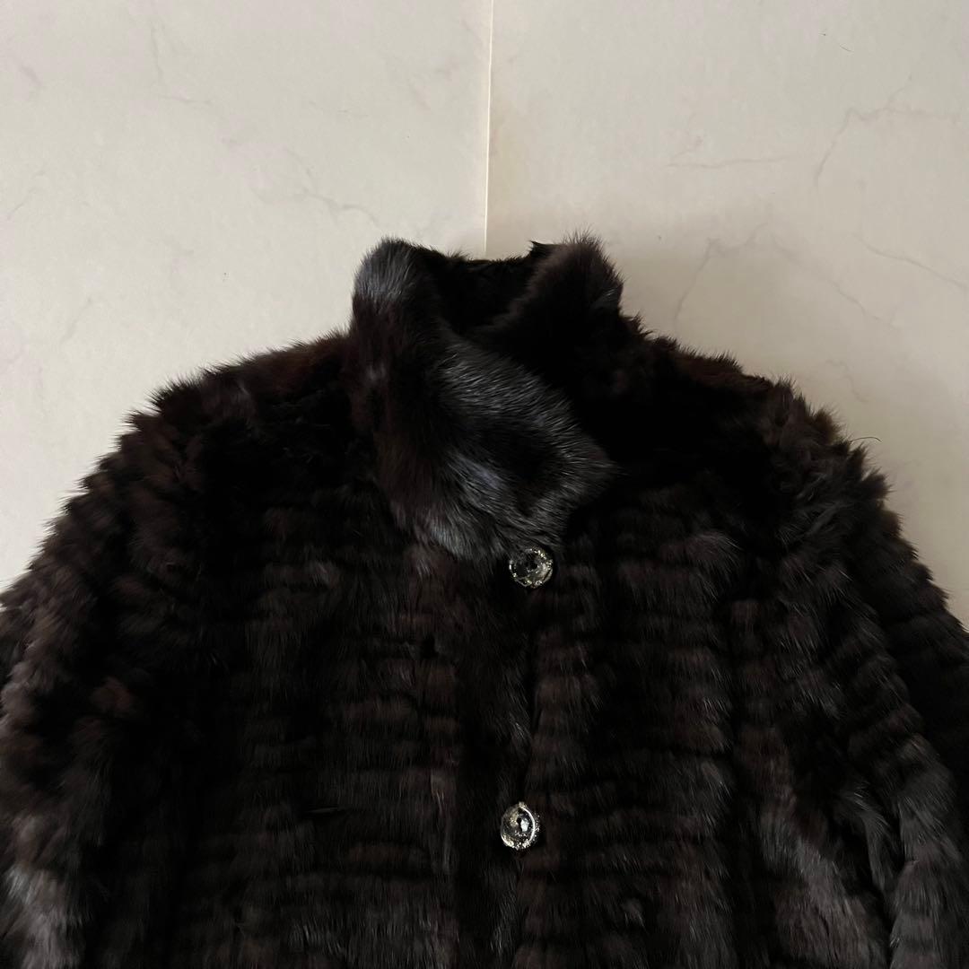 極美品 ロイヤルチエ ロシアンセーブル リバーシブル コート 毛皮 11号