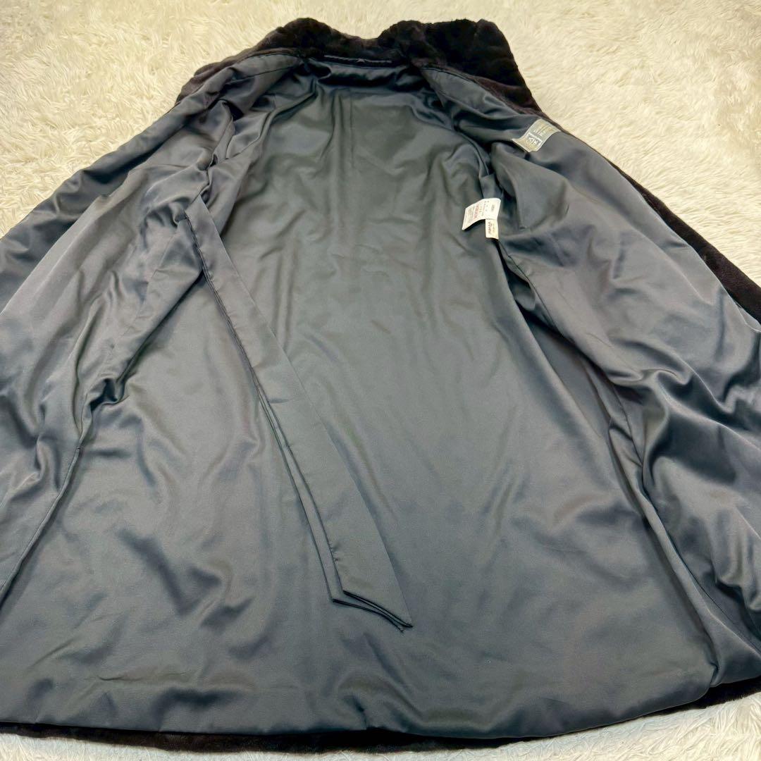 最高級 サガミンク シェアードミンク コート ロング丈 銀タグ ダークブラウン