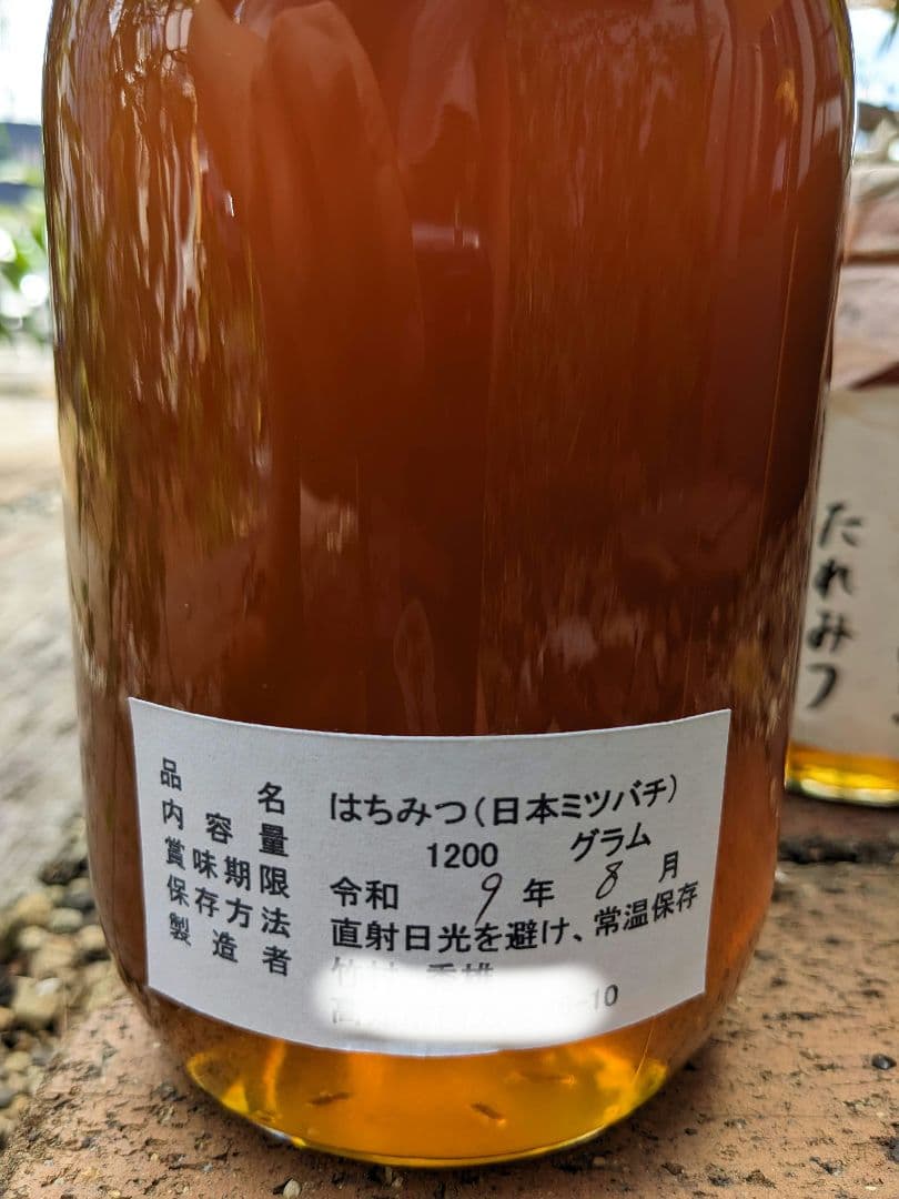 日本ミツバチ 蜂蜜 令和7年 採れたて 600g×2本　味比べ たれ蜜 非加熱