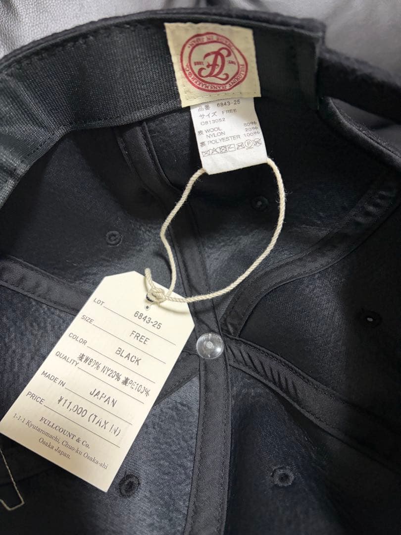 新作★フルカウント FULLCOUNT 6パネルメルトンベースボールキャップ 黒