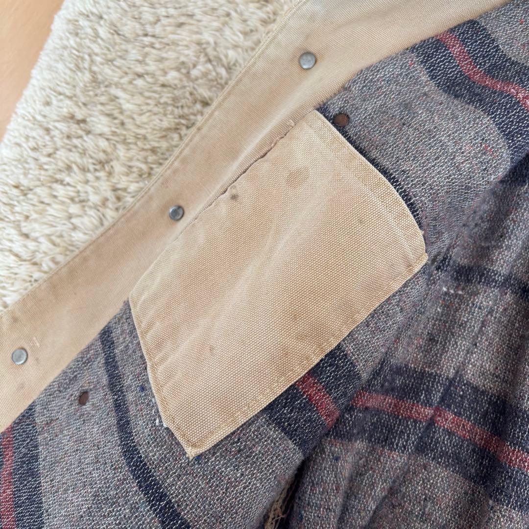 60s Carhartt デカC ミシガンチョアコート ブランケット 横縞