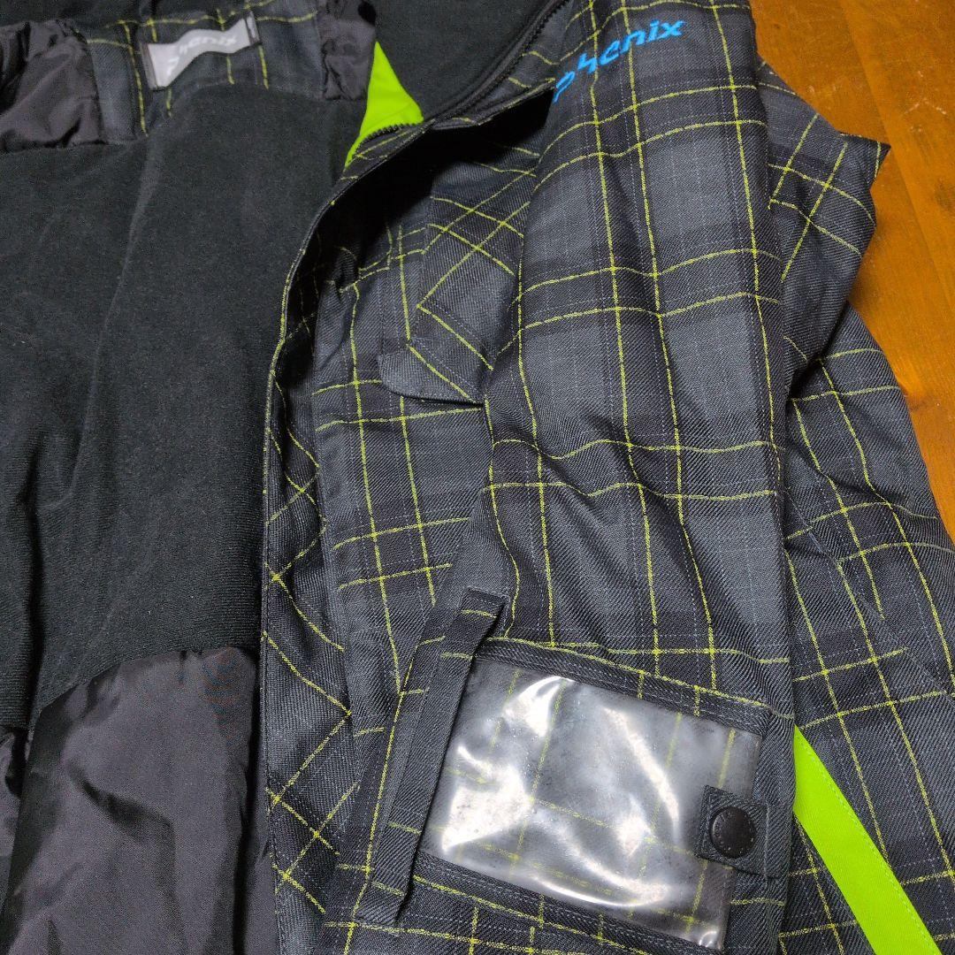 phenix スキーウェア ブラック/イエロー チェック柄　上下セットМサイズ