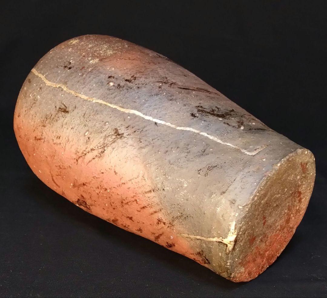 備前焼 南蛮手花生 古備前 錫繕い 漆繕い 古美術 桃山 江戸 花器 壷