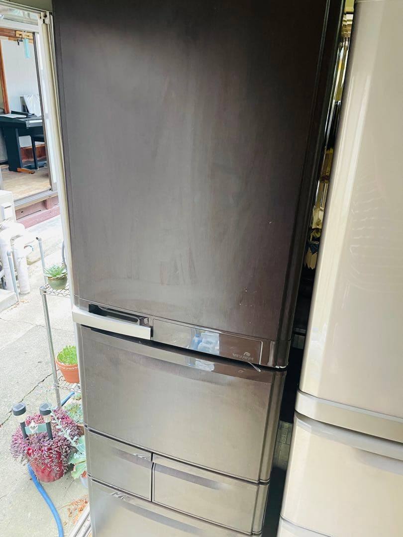 ファミリー用　401L 三菱　大型冷蔵庫 木目調　ブラウン