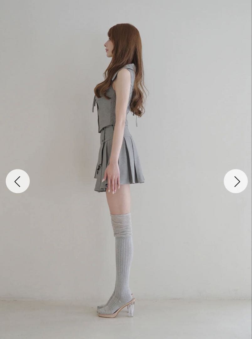 RANDY リボントリムビスチェ＆ダブルプリーツスカート