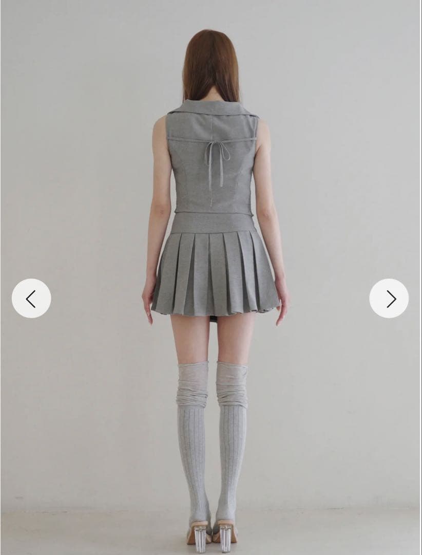 RANDY リボントリムビスチェ＆ダブルプリーツスカート