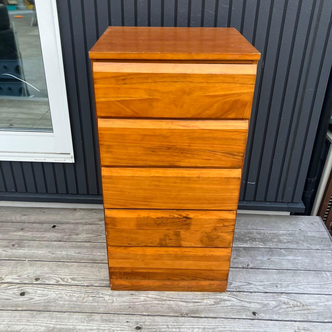 北欧レトロ 木製チェスト 5段 引き出し収納 古家具 古道具 クラシック