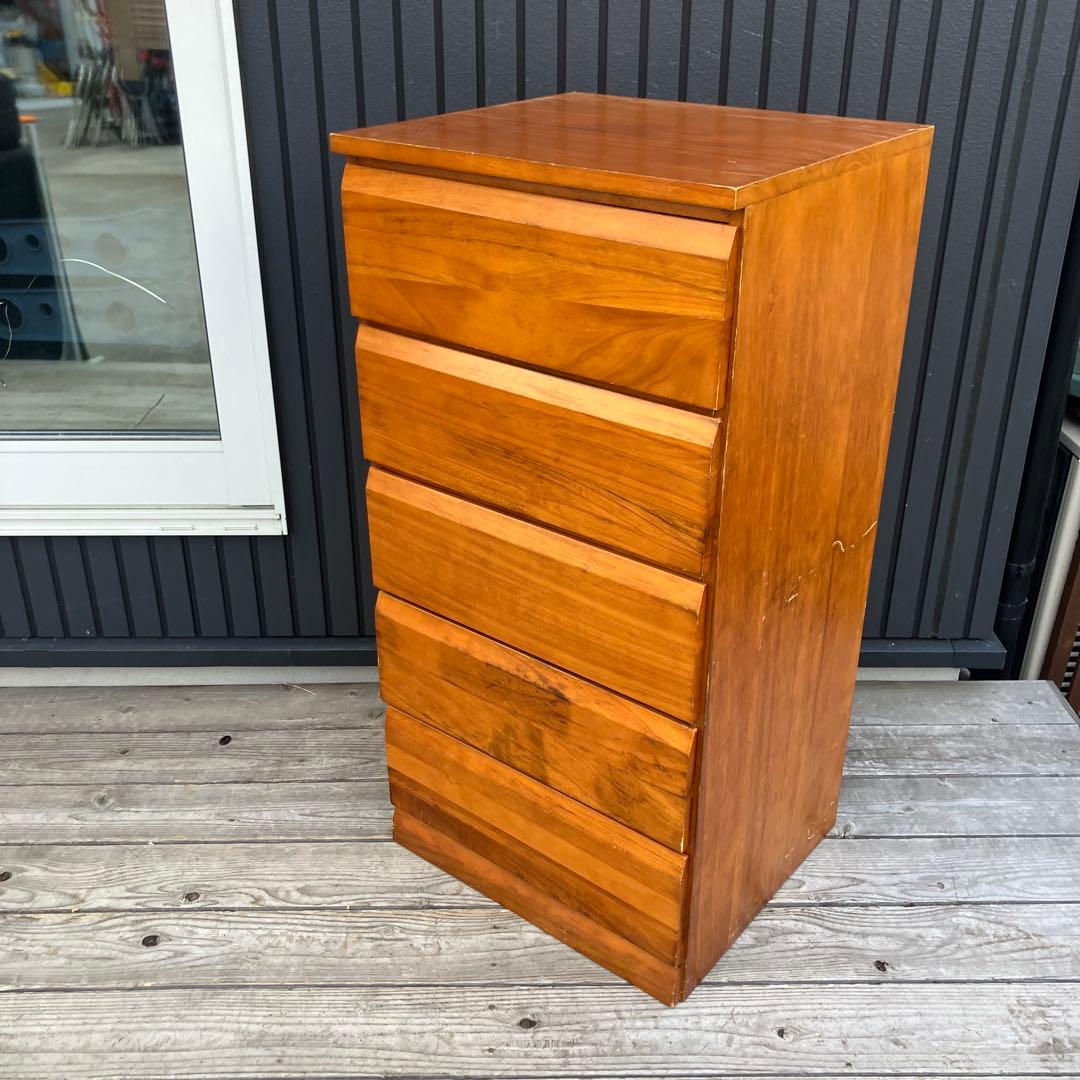 北欧レトロ 木製チェスト 5段 引き出し収納 古家具 古道具 クラシック