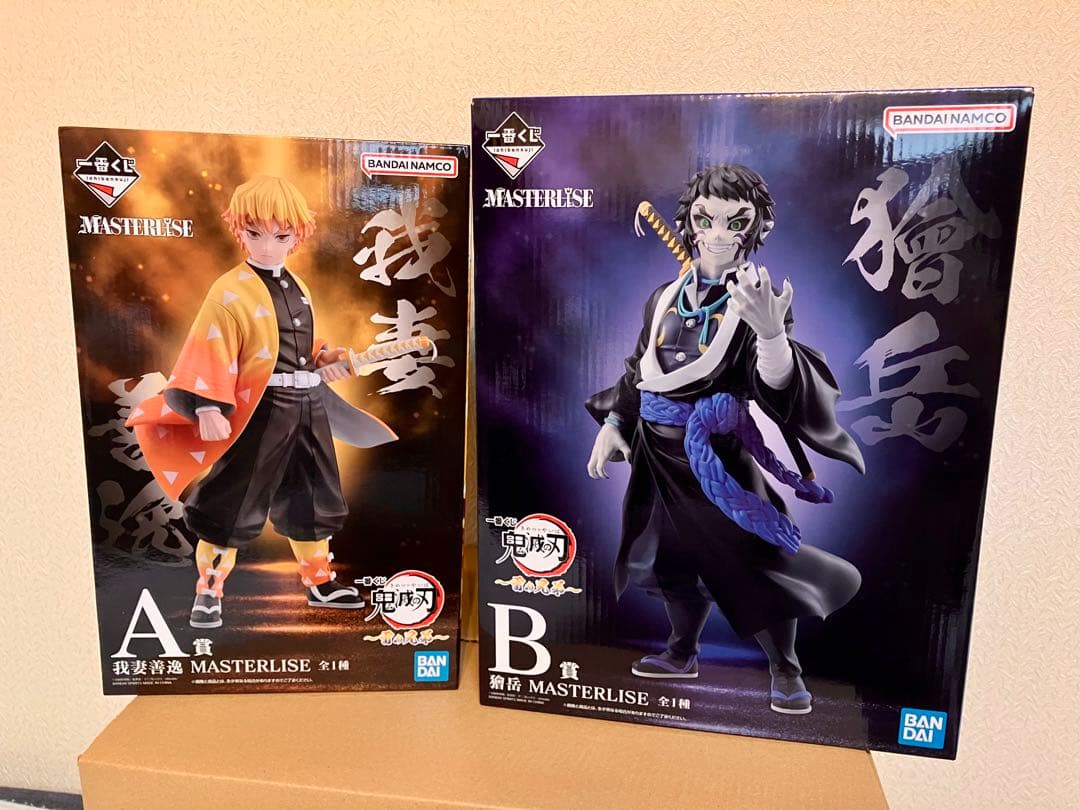 【未開封】一番くじ鬼滅の刃 A賞 我妻善逸 B賞 獪岳 マスターライズ2体セット
