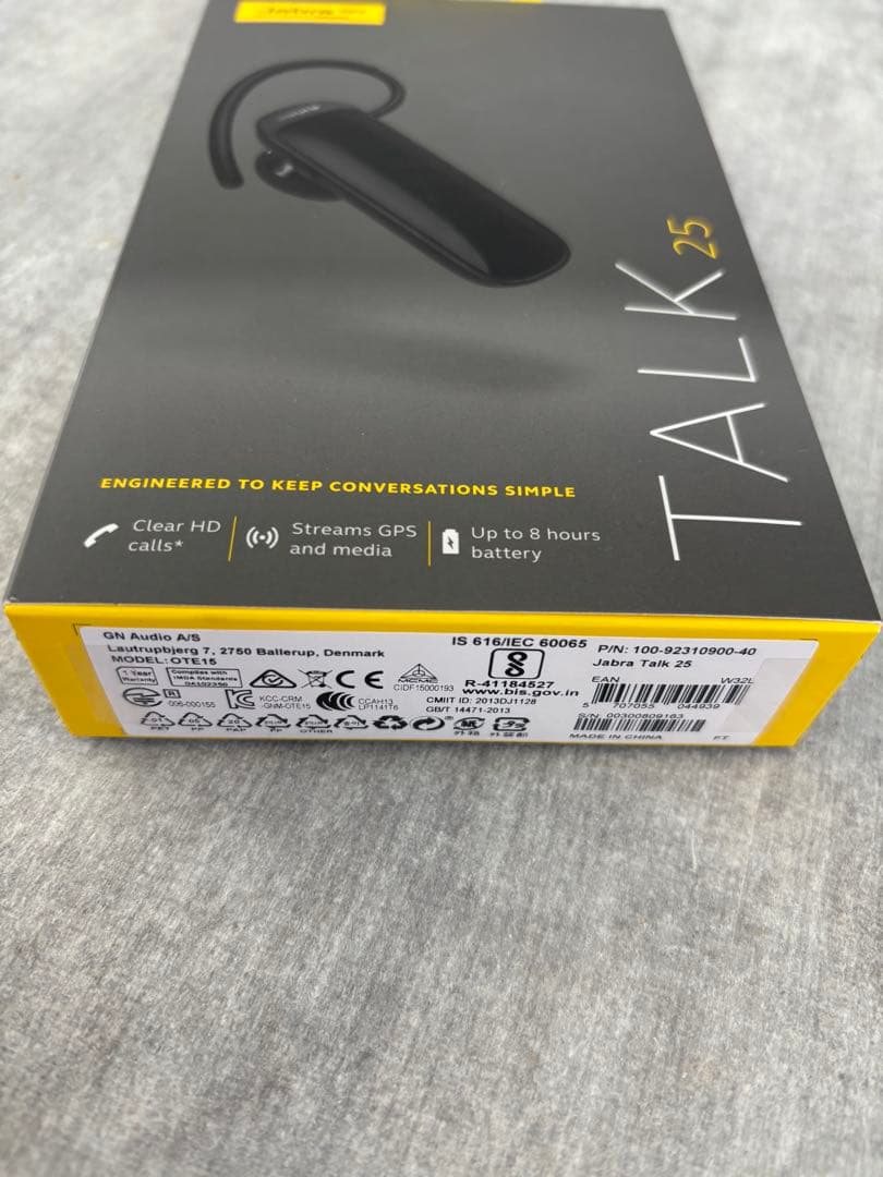【新品】Jabra TALK25 Bluetooth 片耳ヘッドセット ブラック