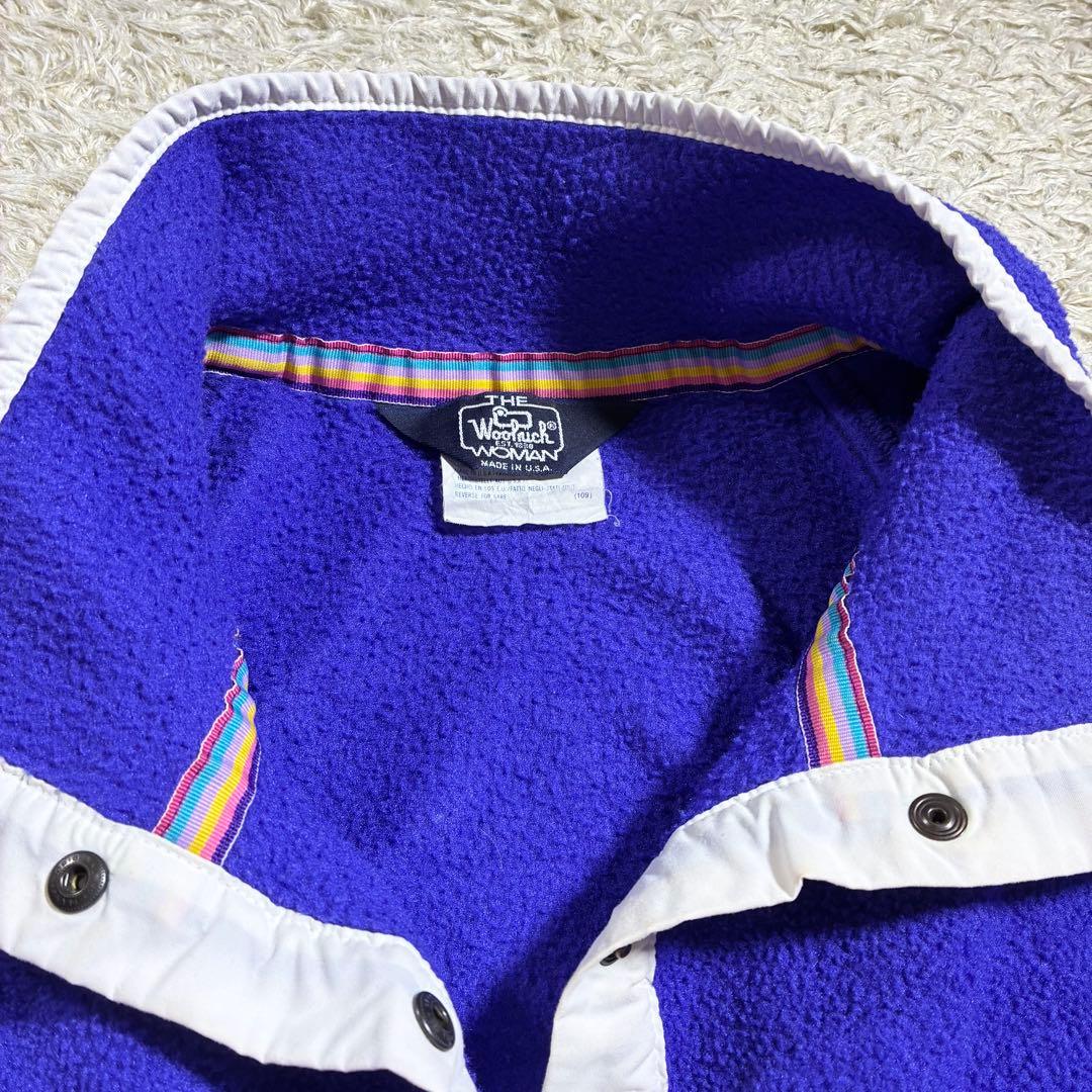 希少品　70s-80s woolrich シンチラスナップT USA製 フリース