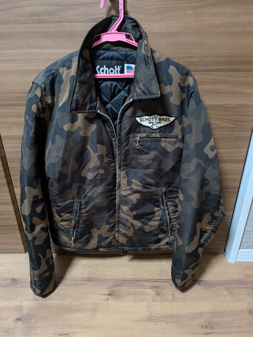 未使用級Schottショット 迷彩カモフラージュ ミリタリージャケット XL