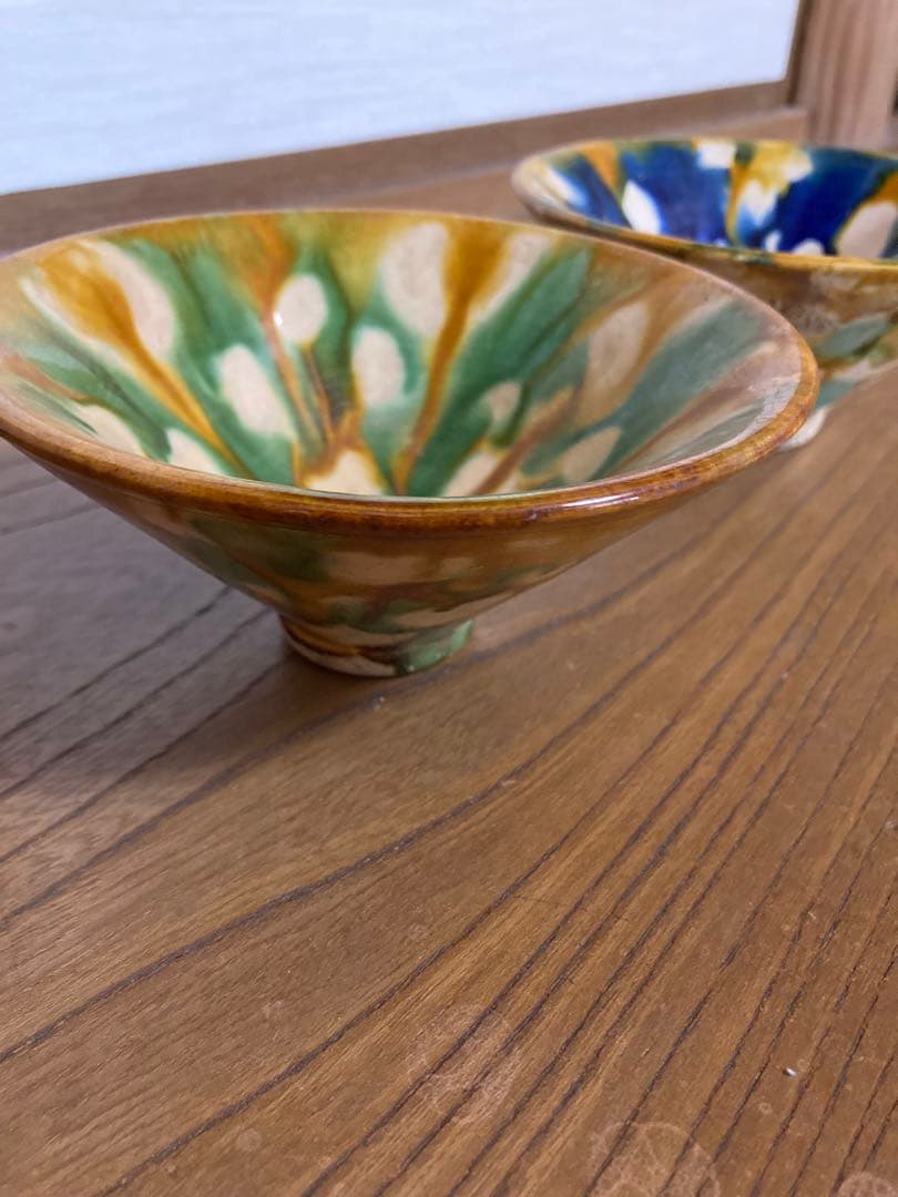 ひ　中国美術　唐三彩　茶碗二個