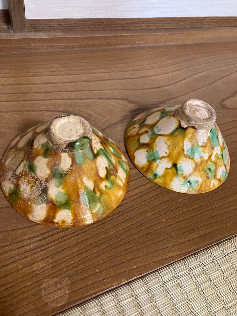 ひ　中国美術　唐三彩　茶碗二個