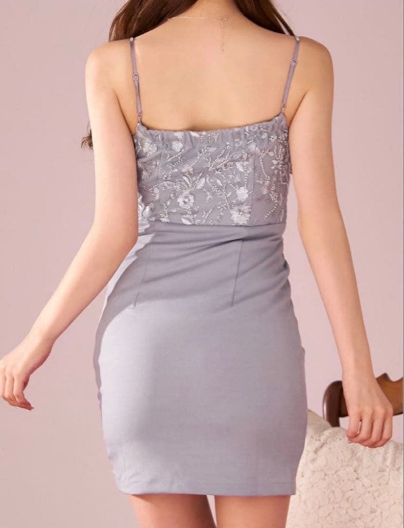 ジュエルズ　刺繍ビジュー　キャミソールミニドレス/キャバドレス