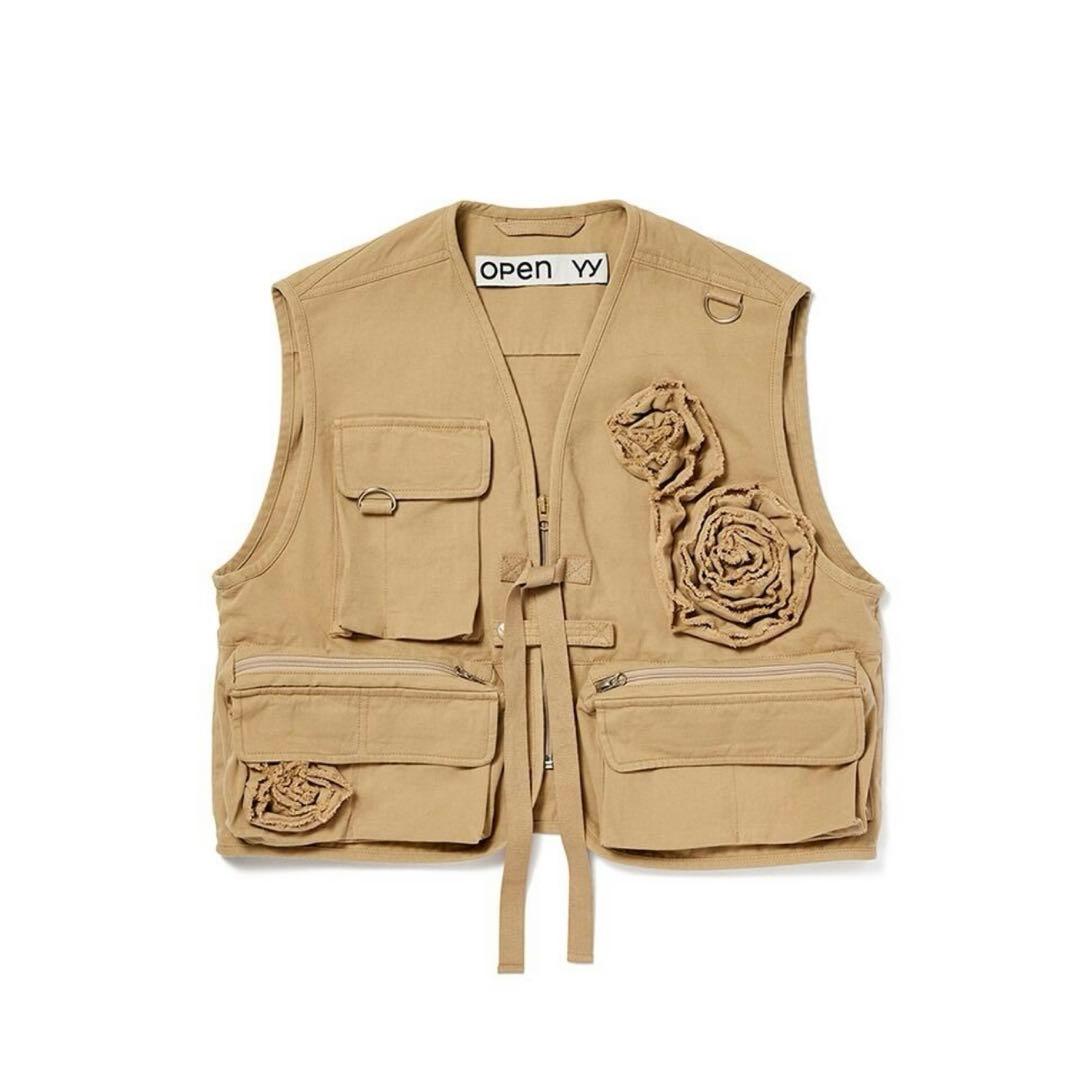 トップス OPEN YY /APPLIQUE CARGO VEST