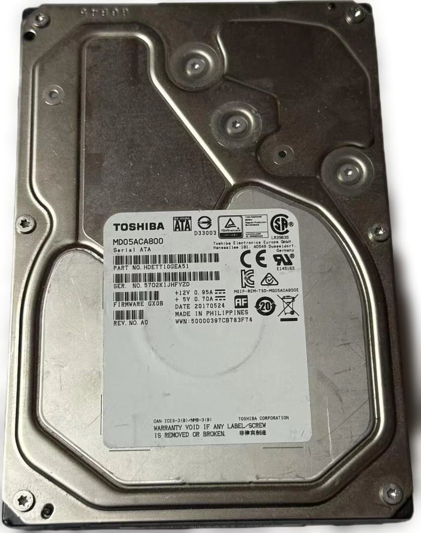 内蔵型ハードディスクドライブ TOSHIBA MD05ACA800 8TB HDD 011601