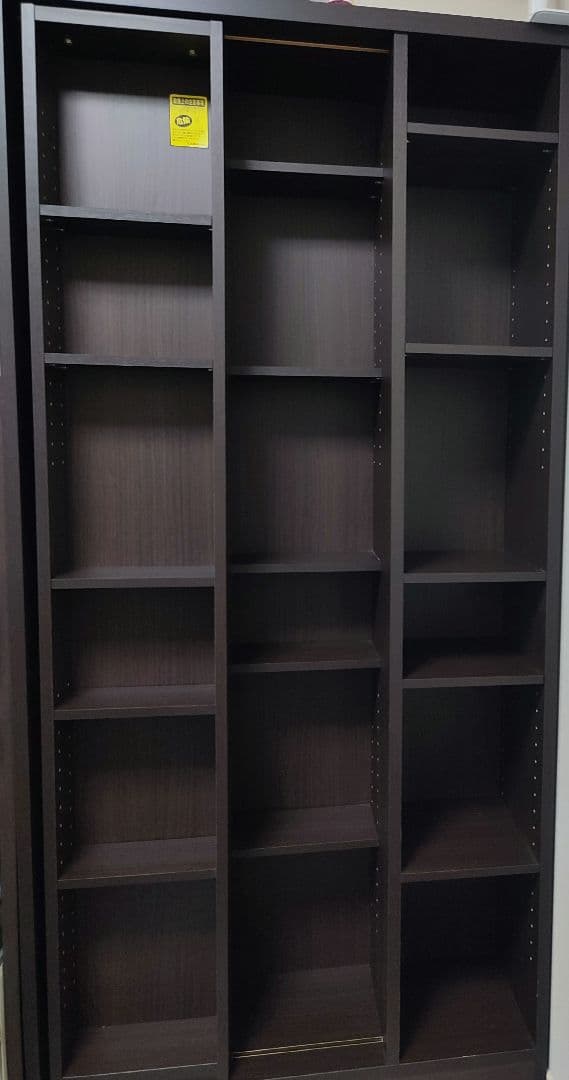 b*e様 送料無料 ニトリ？ナフコ？　スライド本棚　180 ダークブラウン