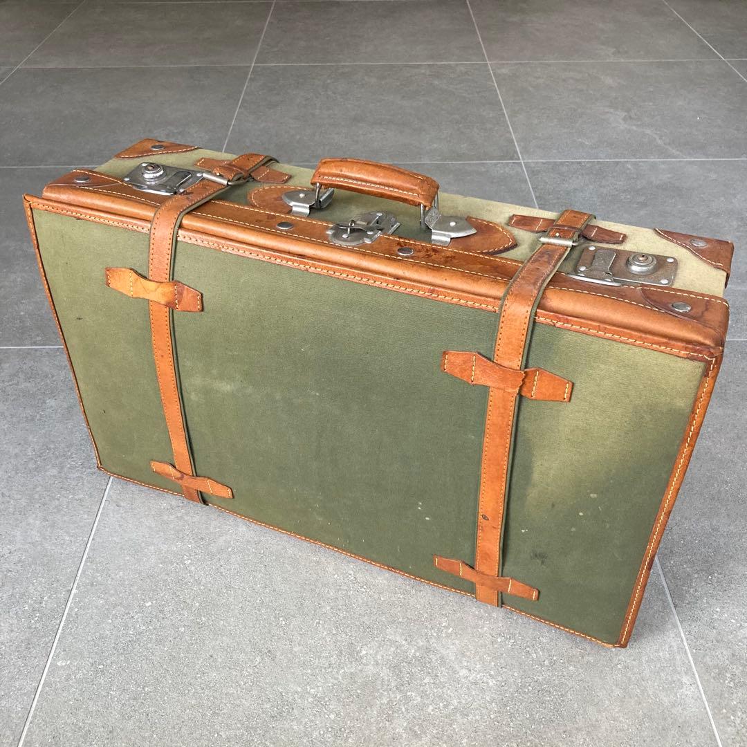 ヴィンテージ トランクケース トランクバッグ レトロ雑貨 古道具 グリーン