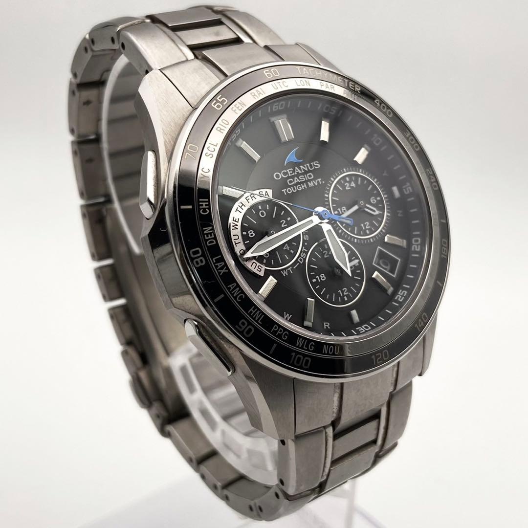 【稼働】CASIO オシアナス 電波ソーラー 腕時計 クロノグラフ デイト