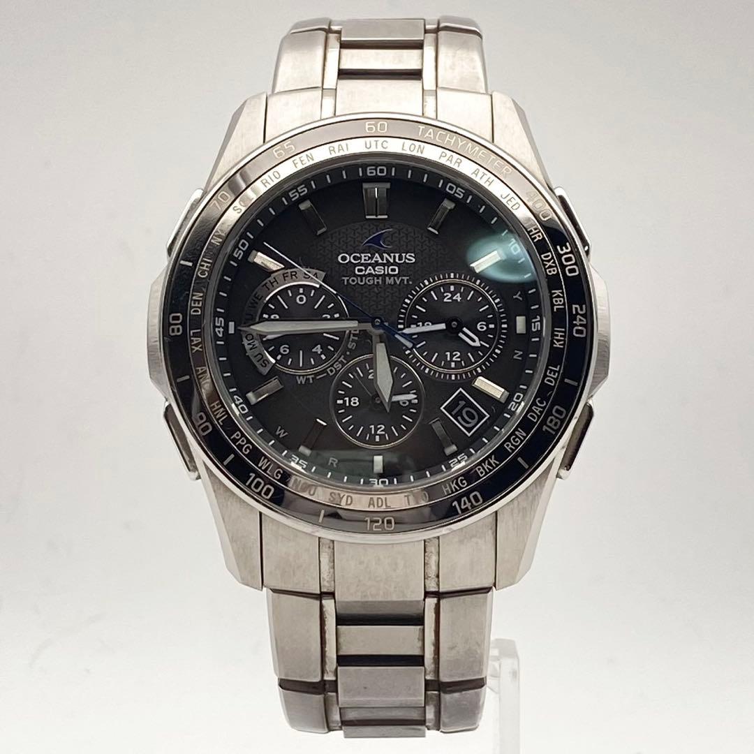 【稼働】CASIO オシアナス 電波ソーラー 腕時計 クロノグラフ デイト