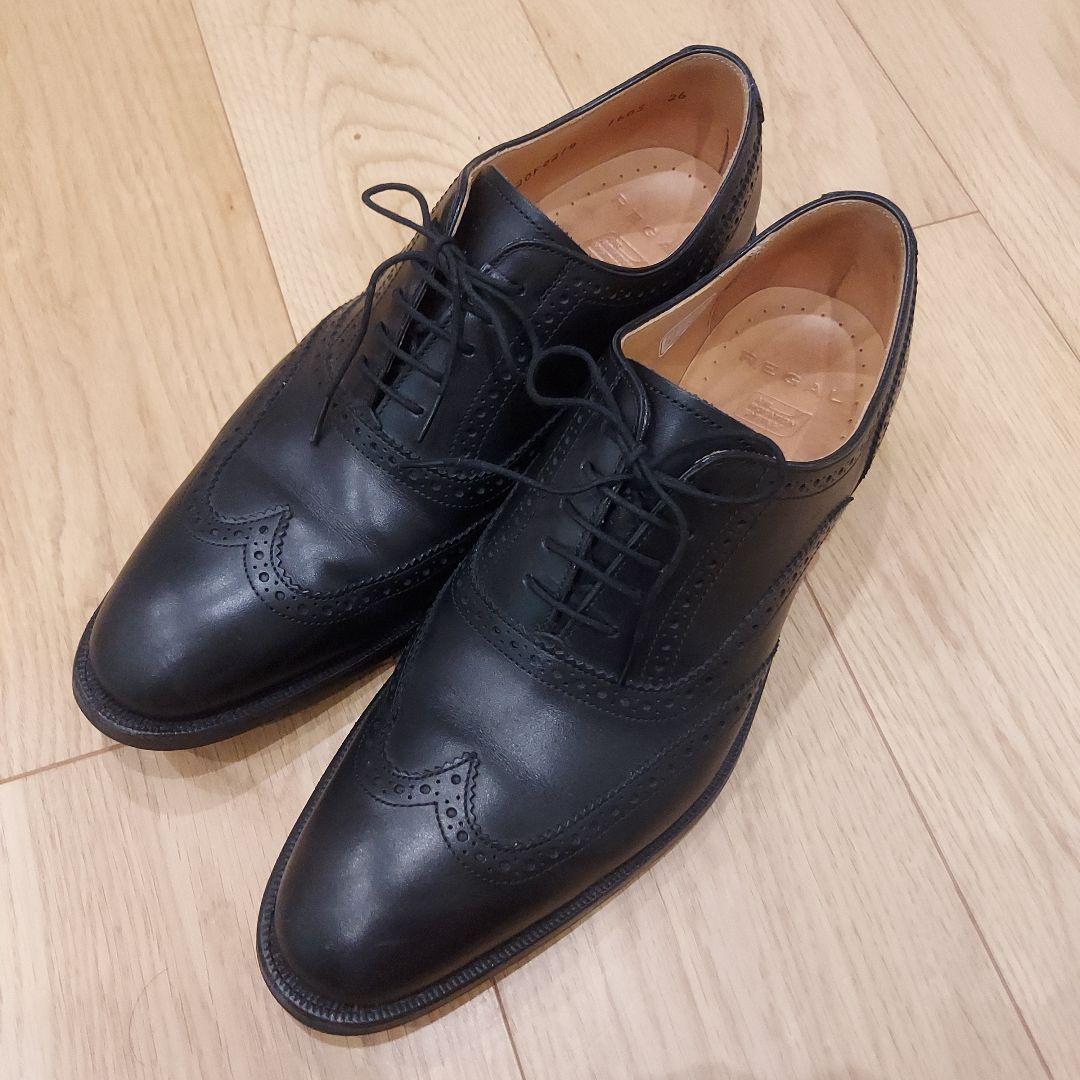 26cm REGAL 黒レザー ウィングチップ ドレスシューズ 日本製